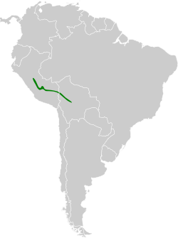 Distribución geográfica del orejerito de Parker.