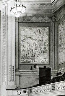 A Napier Waller mural in the Melbourne Town Hall Auditorium beside the proscenium arch Waller mural.jpg