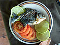 Grilled piranha served in the Amazon