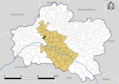 Vennecy dans le Pôle d'équilibre territorial et rural (PETR) Forêt d'Orléans-Loire-Sologne en 2020.