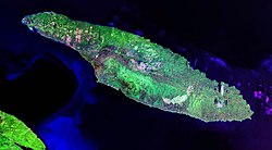 Anticosti - foto geneem deur die satelliet Landsat