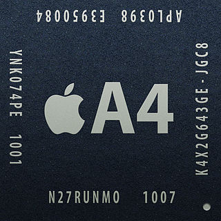 <span class="mw-page-title-main">Apple A4</span> System on a chip (SoC) designed by Apple Inc.