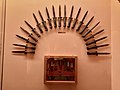 Display of historical knives at wall of Noor Mahal