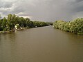 The river Fulda through the Fuldaaue