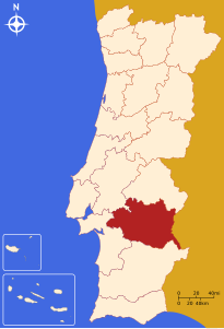 Distretto di Évora – Localizzazione