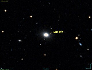 <span class="mw-page-title-main">NGC 822</span> Elliptical galaxy in the constellation Phoenix