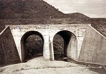 The twin-underpass railroad bridge at No Gun Ri, South Korea, in 1960. Ten years earlier, the U.S. military killed a large number of South Korean refugees under and around the bridge, early in the Korean War.