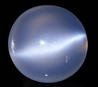 <span class="mw-page-title-main">Adularescence</span> Milky luster or iridescence originating from below the surface of gemstones