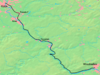 Map of the Rechte Rheinstrecke route in Germany