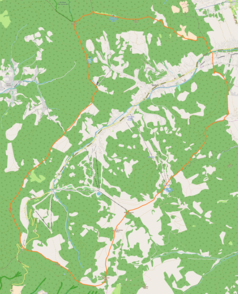 Mapa konturowa Szczyrku, u góry znajduje się punkt z opisem „Biła”