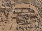 Waalseiland met rechts brug 300 (1657)