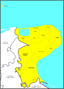 Locator map of diocese of Manfredonia