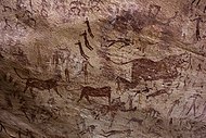 Arte do Neolítico, hai uns 7.000 anos. Cova das Bestas, Exipto