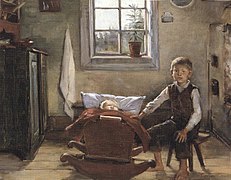 Kinder in einer Hütte, 1892