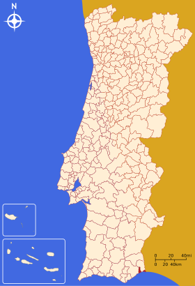 Localização de Vila Real de Santo António