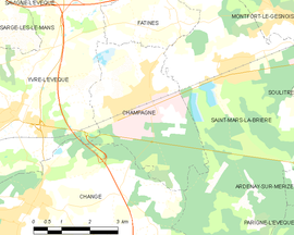 Mapa obce Champagné