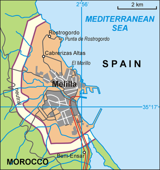 <span class="mw-page-title-main">Melilla border fence</span> Part of the Morocco–Spain border at Melilla