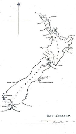 A map of New Zealand published in 1832