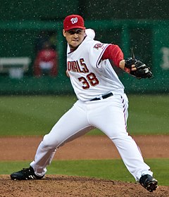 Hanrahan pitching for the Washington Nationals in 2009 11TH8273 Joel Hanrahan.jpg