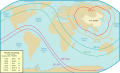 Esquema del alcance de algunos de los misiles chinos Dongfeng