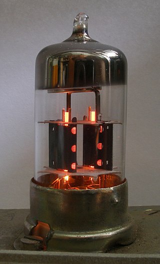 <span class="mw-page-title-main">Triode</span> Single-grid amplifying vacuum tube having three active electrodes