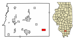 Location of Thompsonville in Franklin County, Illinois.