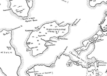 Hand-drawn map of Ford Island and surrounding area