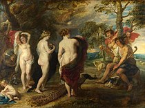 彼得·保罗·鲁本斯的《帕里斯的评判（英语：The Judgement of Paris (Rubens)）》，145 × 194cm，约作于1632-1635年，自1844年起收藏[65]