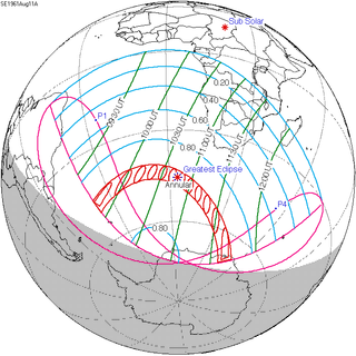 <span class="mw-page-title-main">Solar eclipse of August 11, 1961</span> 20th-century annular solar eclipse