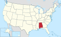 Location map of Alabama.