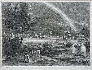 Schelte Adams Bolswert, d'après Pierre Paul Rubens, Paysage agreste à l'arc-en-ciel (vers 1638), eau-forte.