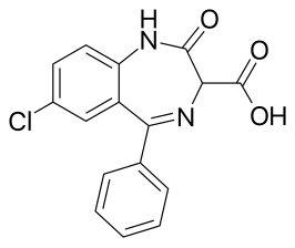 Structuurformule van clorazepinezuur