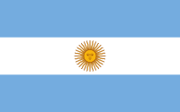 Flagge Argentiniens mit dem Inka-Sonnengott Inti