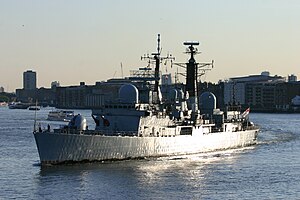 HMSExeterSailingDownTheThamesInLondon.jpg