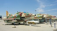 A-4N & A-4H Skyhawk Ayit (from left) of 147 Squadron "Goring Ram", stationed in two squadrons at Tel Nof