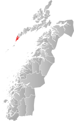 Mapa do condado de Møre og Romsdal com Moskenes em destaque.