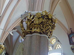 Pillars inside the church
