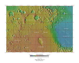 <span class="mw-page-title-main">Syrtis Major quadrangle</span> One of a series of 30 quadrangle maps of Mars