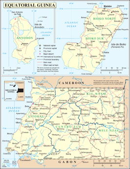 Kaart van Equatoriaal-Guinea