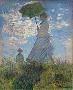 Claude Monet, "Naine päevavarjuga – Madam Monet ja tema poeg" (1875)