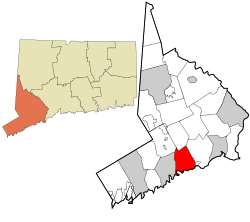 Lokasi di dalam kaunti Fairfield dan di Connecticut.