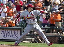 Lynn pitching for the Cardinals in 2014 Lance Lynn (14881203245).jpg