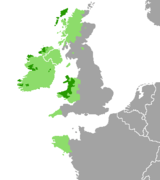 Aire de diffusion des langues celtiques.