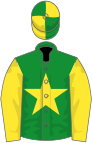 Green, yellow star and sleeves, quartered cap