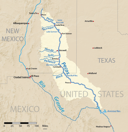 Pecos Rivers sträckning.