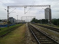 The view to the east from Strojarska Road overpass, the direction from which the train came.