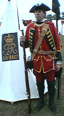 Recreation of the uniform of the regiment, c.1755 55th 1757.jpg