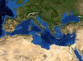 Imatge satellit de la Mar Mediterranèa