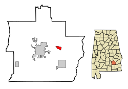 Location in Pike County and the state of Alabama