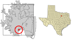 Location of Everman in Tarrant County, Texas